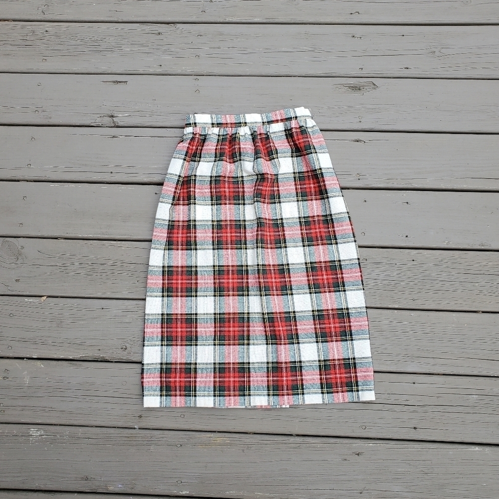 Vintage 90s y2k Bratz School Girl Wool Kilt Tartan Christmas Plaid Wrap Skirt Sm - Picture 3 of 8